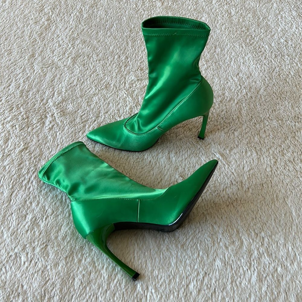 Zara green sock heels